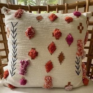 Anthropologie Textured Cotton Pillow w/stitching
